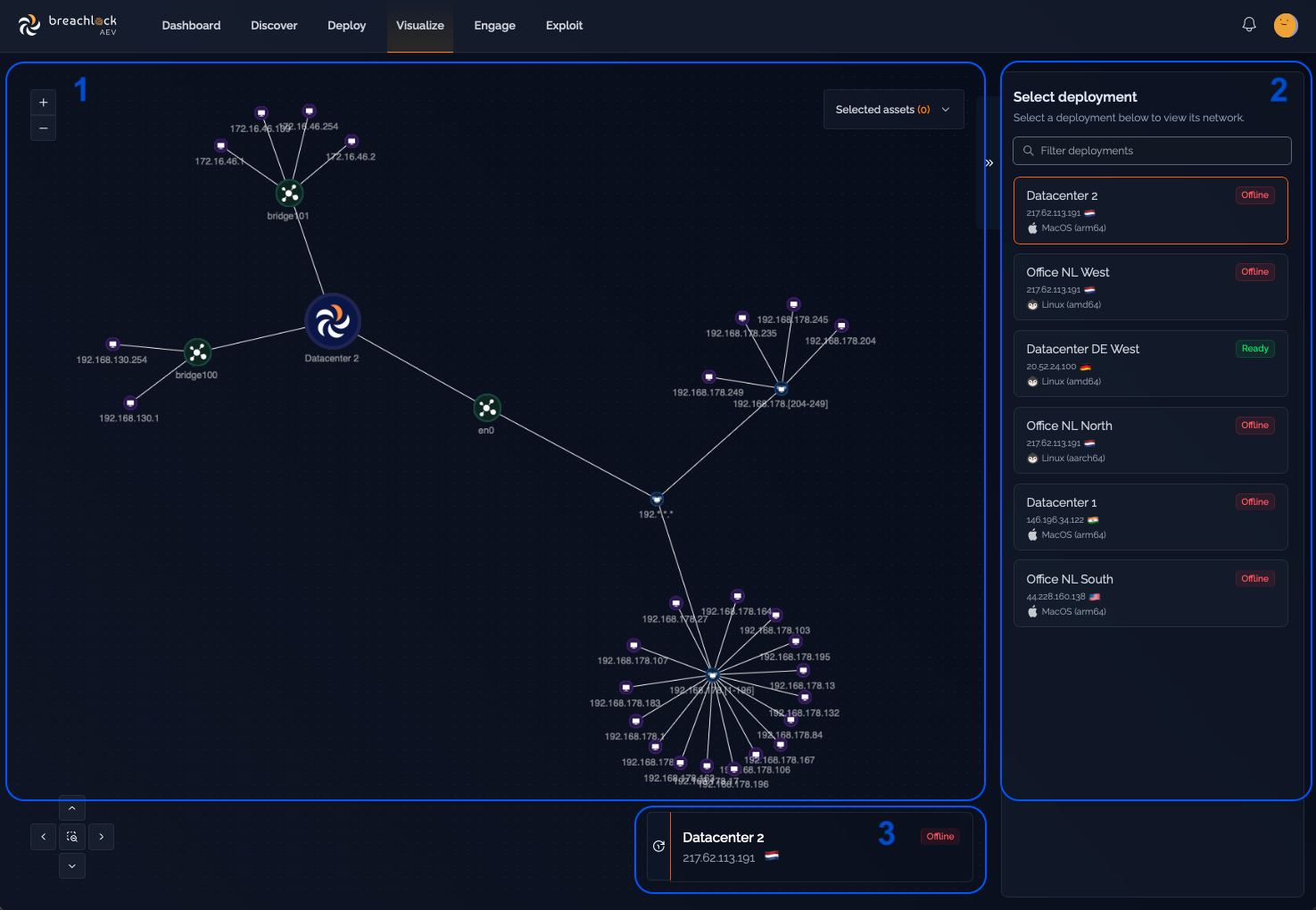 Network visualization graph showing nodes, connections, and network topology