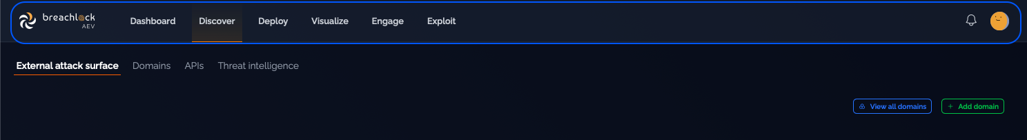 Top navigation bar showing all available modules
