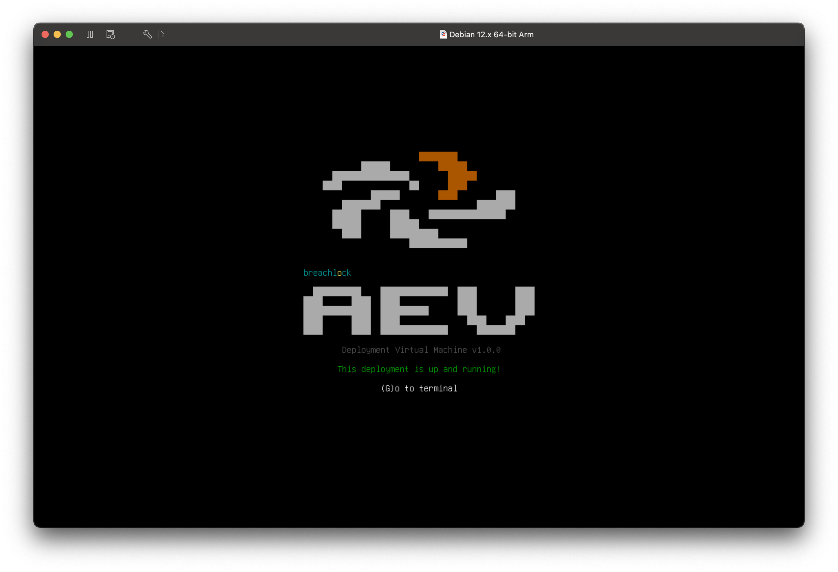 Setup completion screen with success message and terminal option