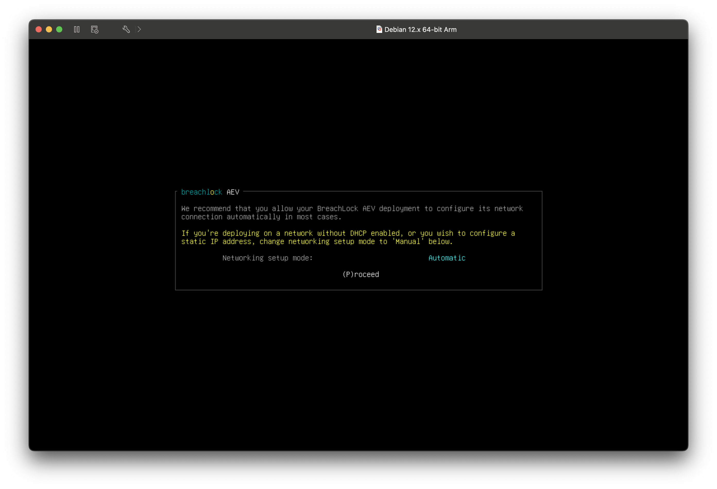 Network configuration mode selector showing Automatic and Manual options