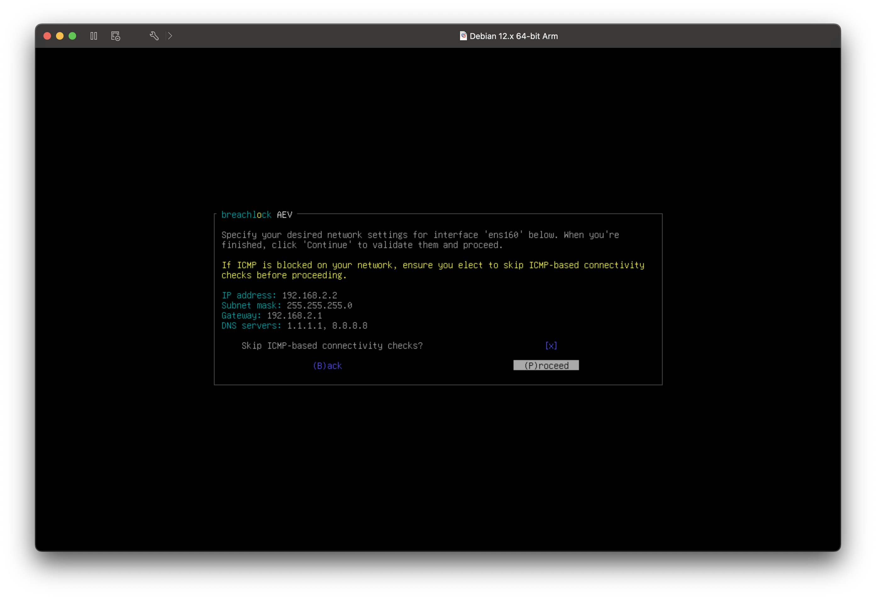 Network configuration form showing IP address, subnet mask, gateway, and DNS server fields