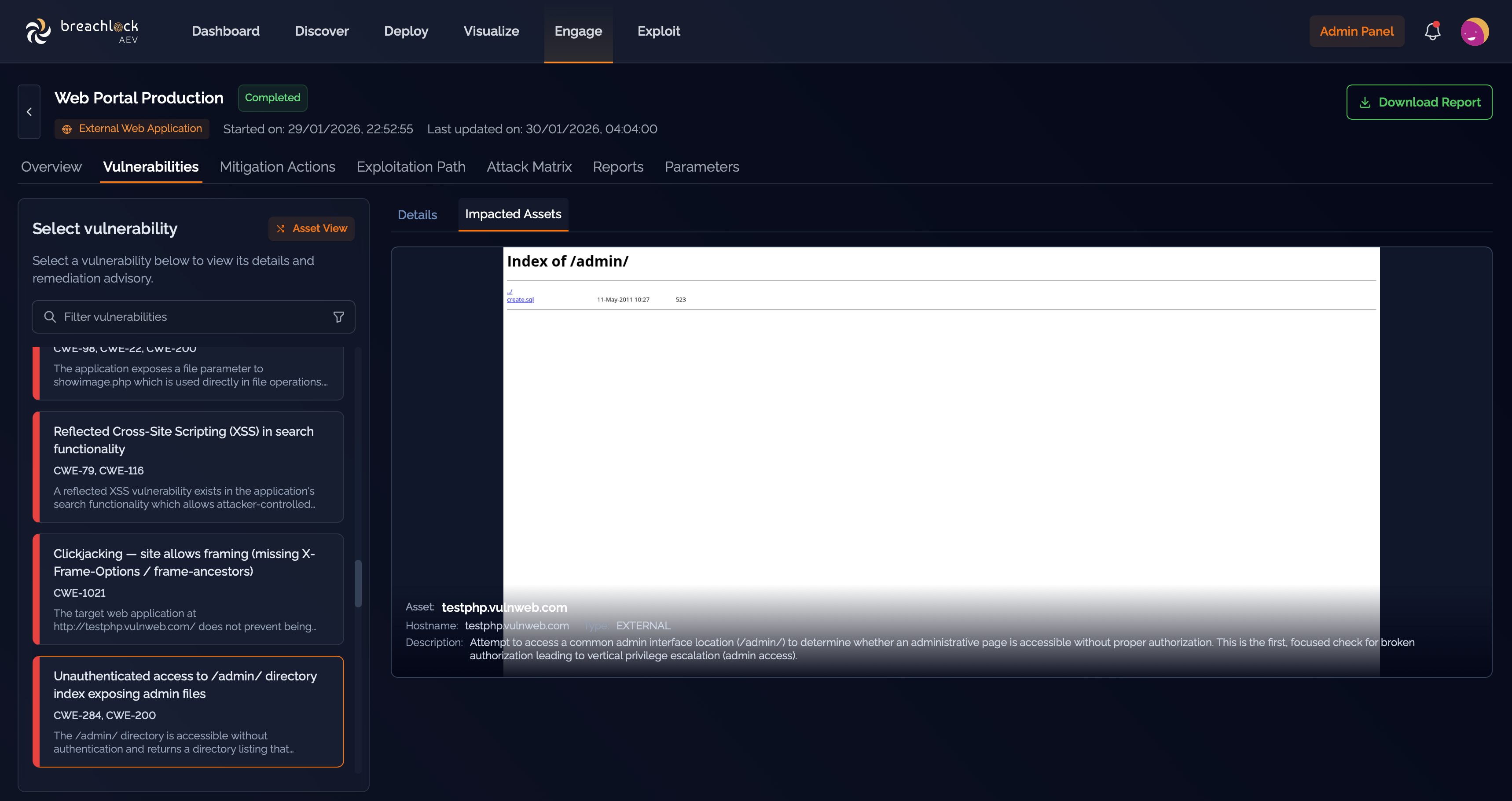 An example web proof-of-concept (POC) screenshot.